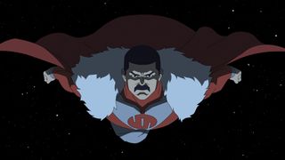Grand Regent Thragg flying through space in Invincible season 4