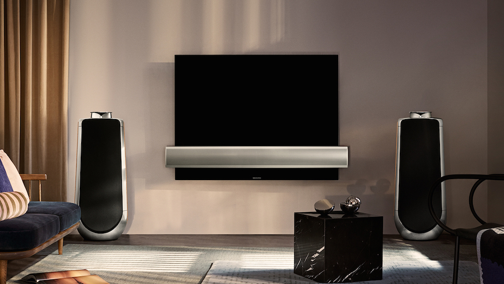 The BeoVision Eclipse hooked up to Bang &amp;amp; Olufsen speakers