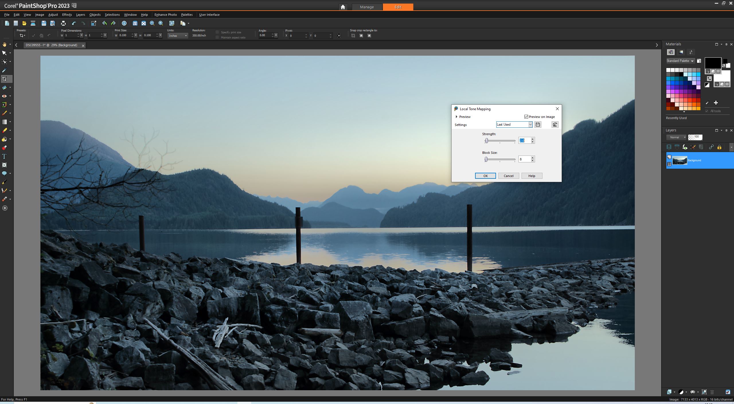 Main screen of Corel Paintshop Pro 2023