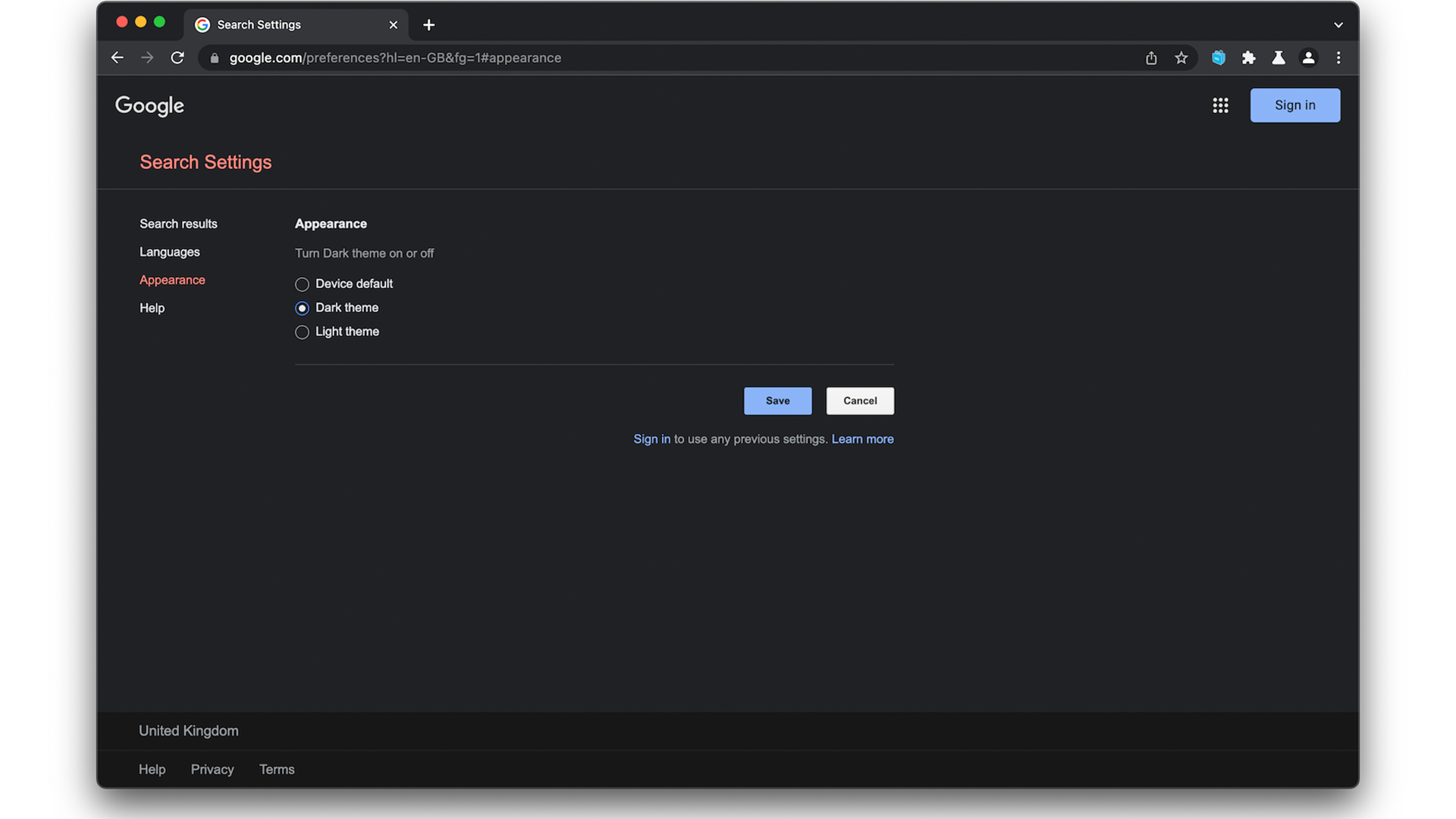 Google Settings