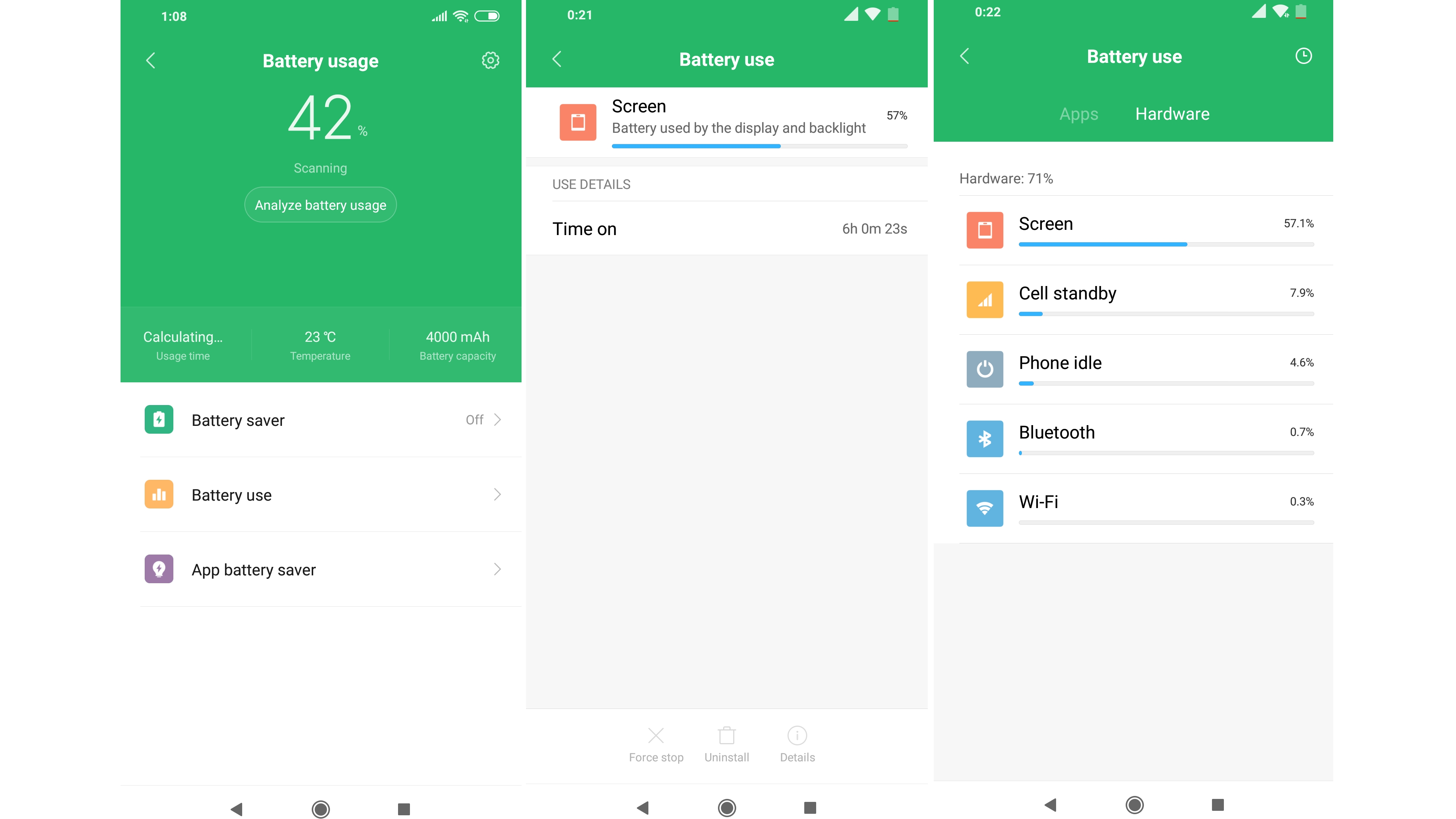 Pocophone F1 battery life screenshot