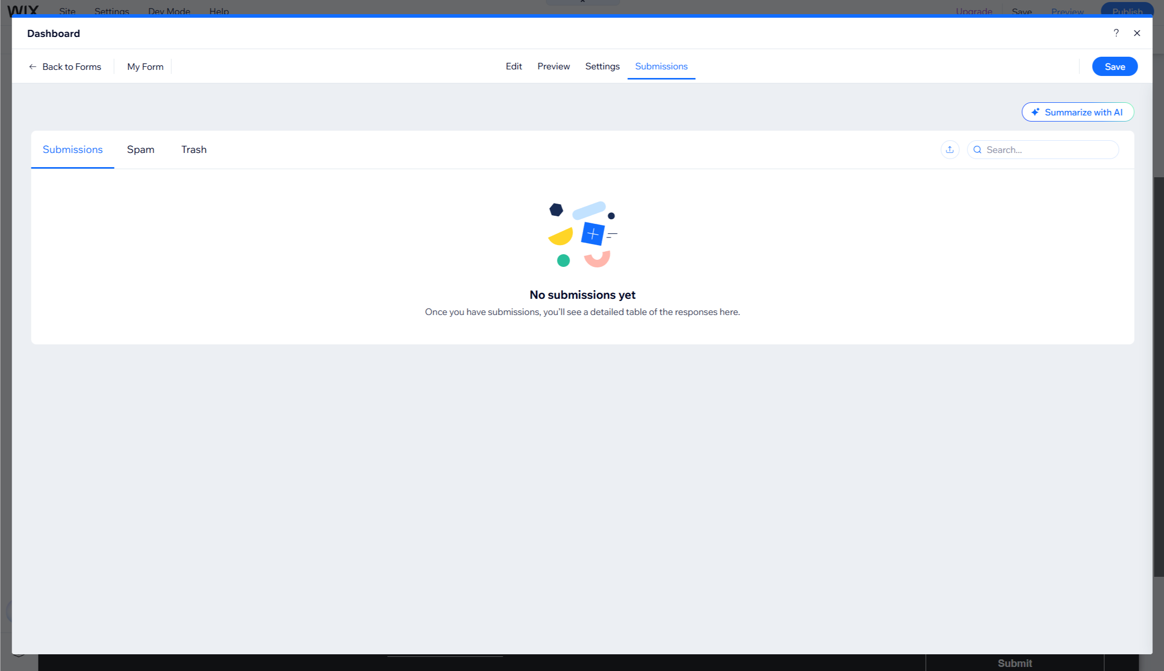 Wix form submissions