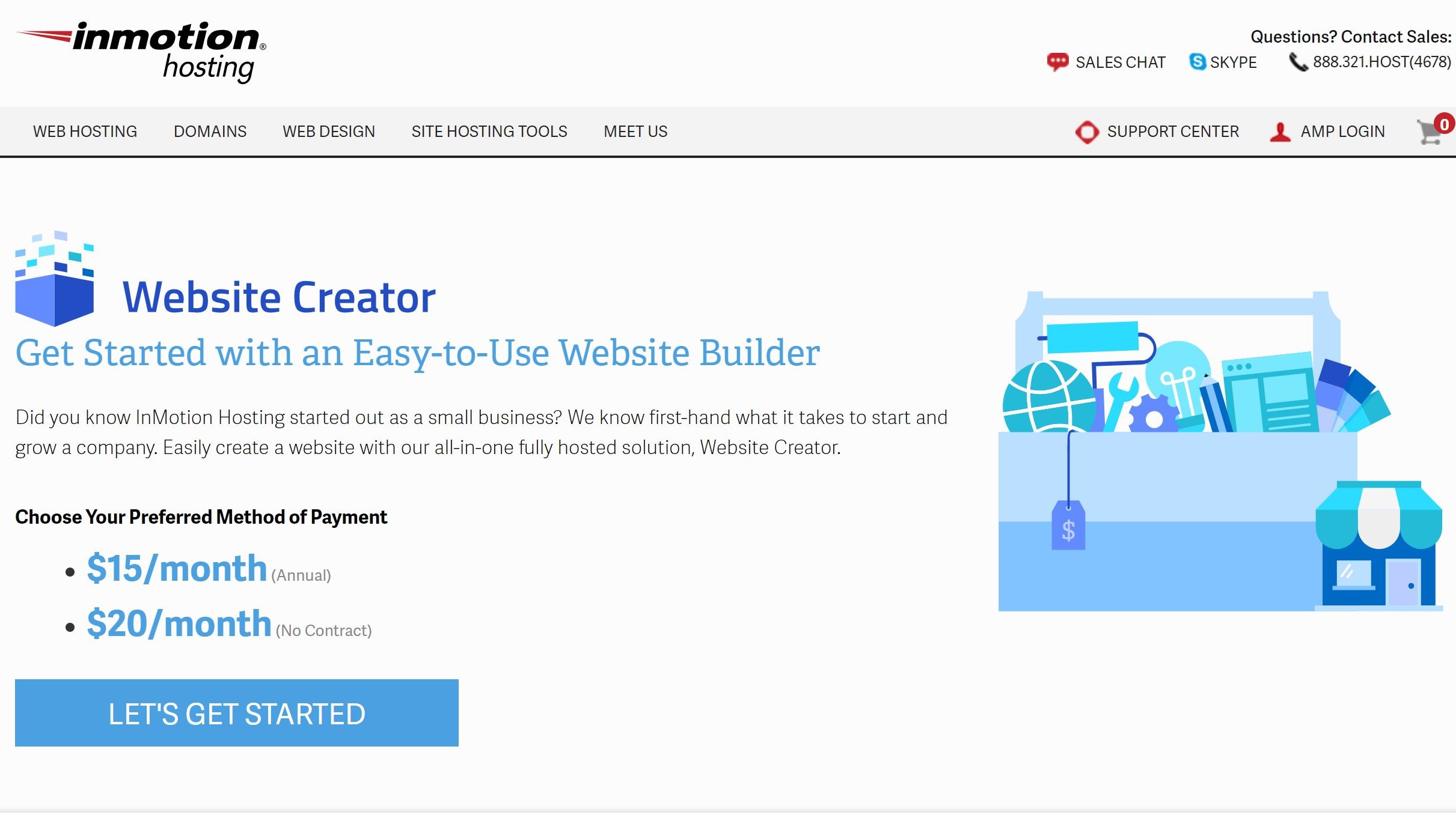 Website Creator main page