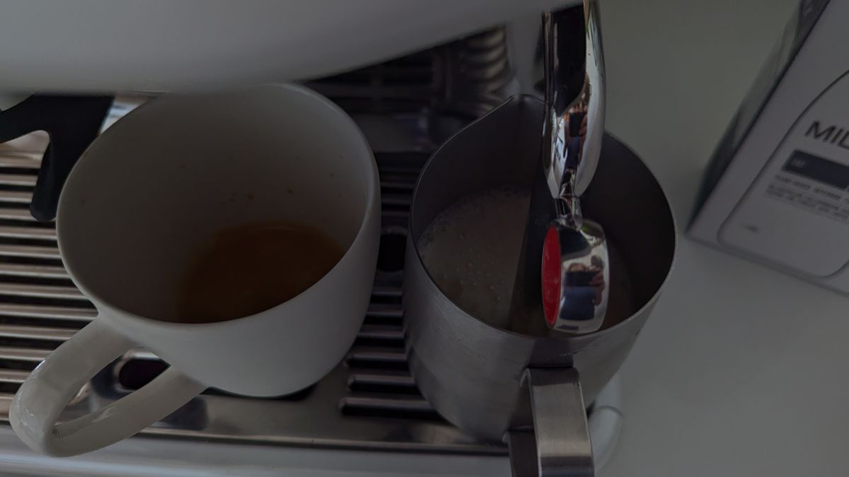 The Barista Touch Impress in various stages of use