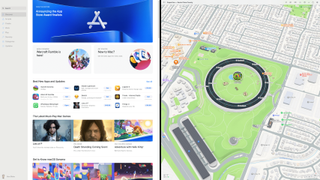 Two apps in Split View in macOS.