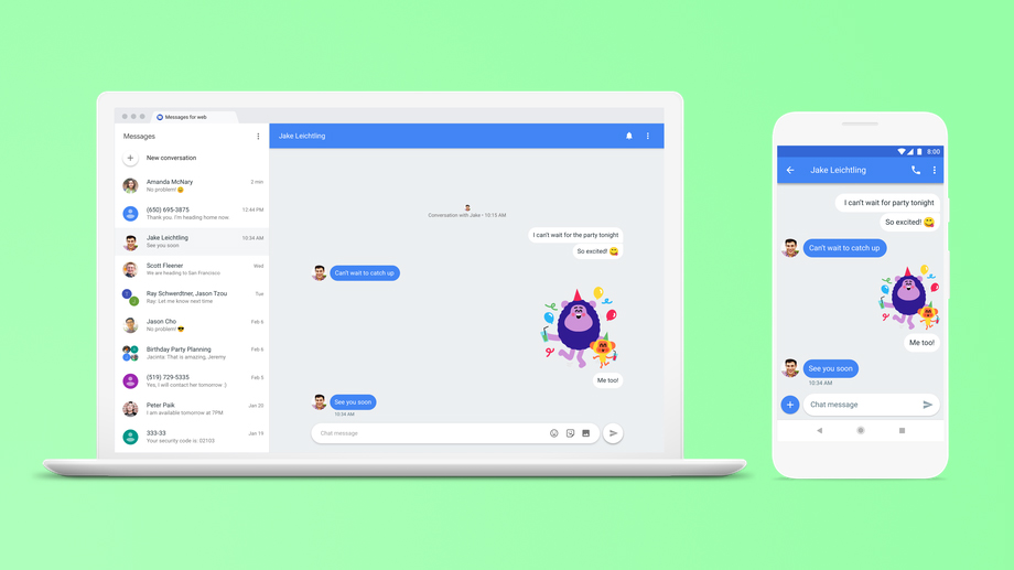 Android Messages for web