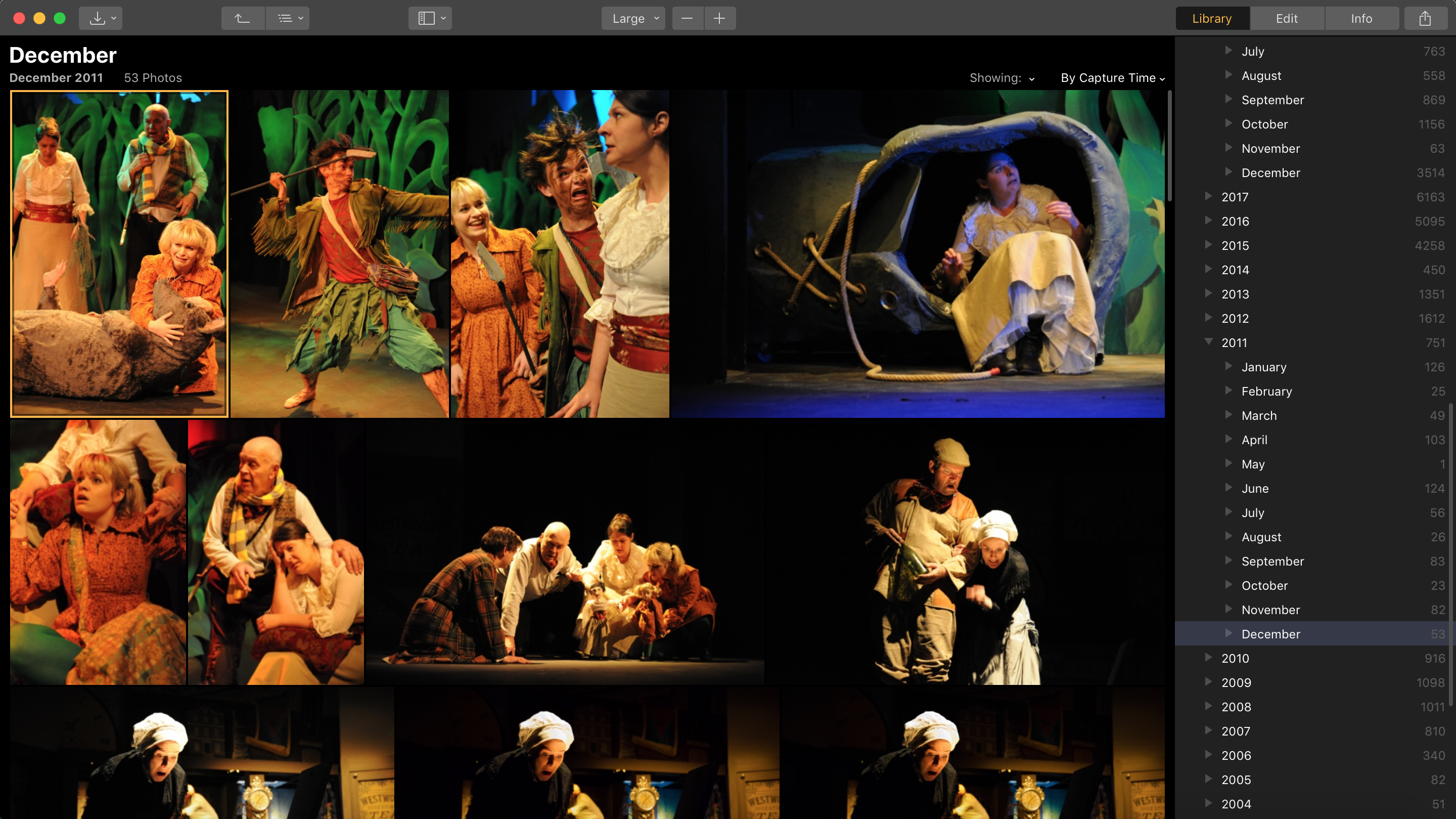 Images are stored in dated folders as standard