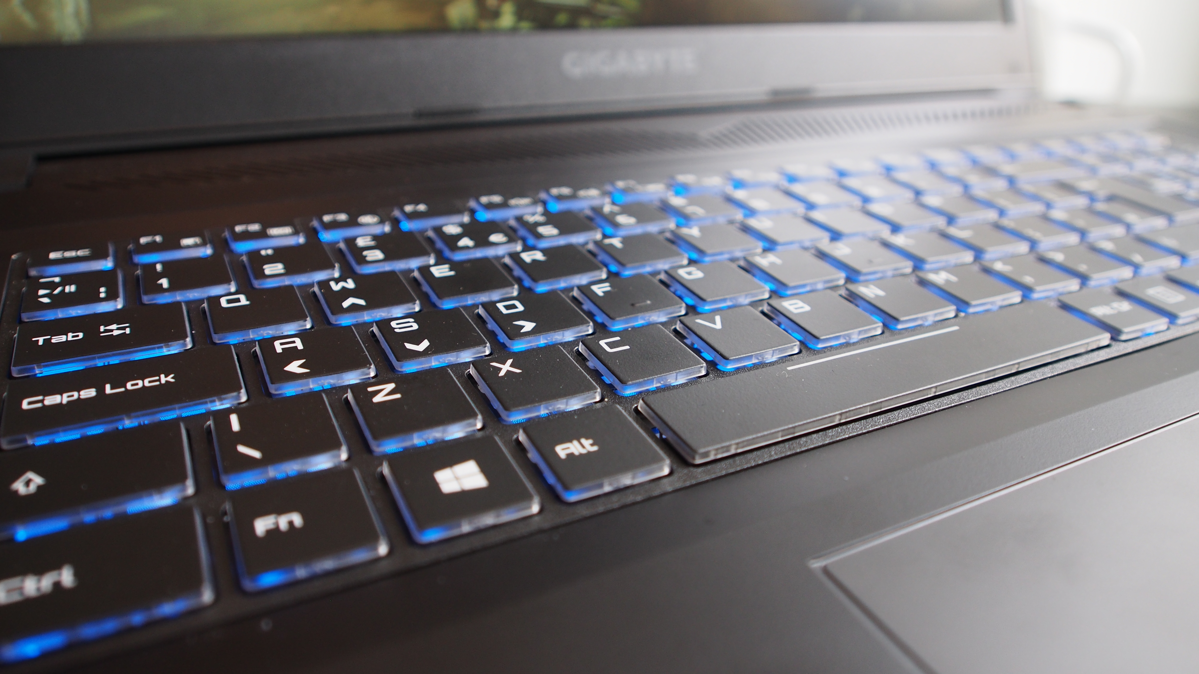 The keyboard is backlit with customisable RGB LEDs