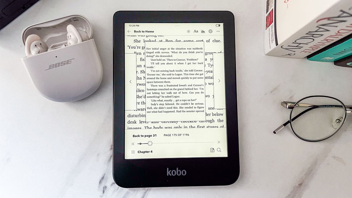 Page navigation on the Kobo Clara BW ereader