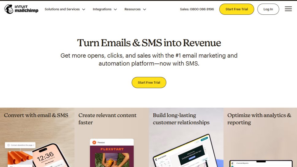 Website screenshot of MailChimp (November, 2025)