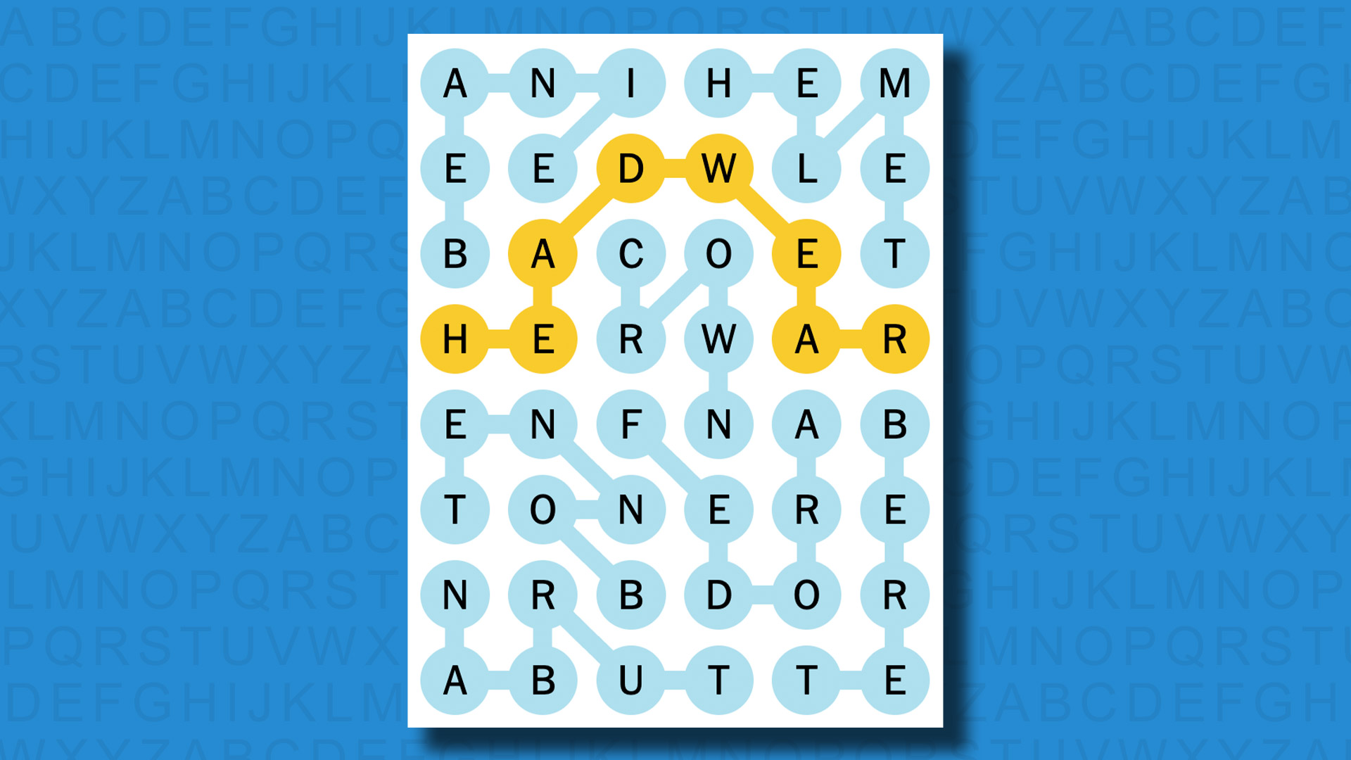 NYT Strands answers to game #53 on a blue background