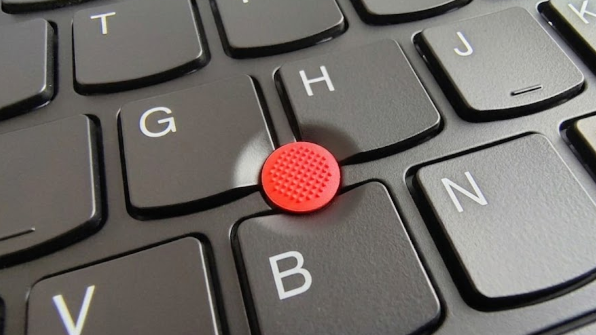 A close-up of the ThinkPad TrackPoint in my home office