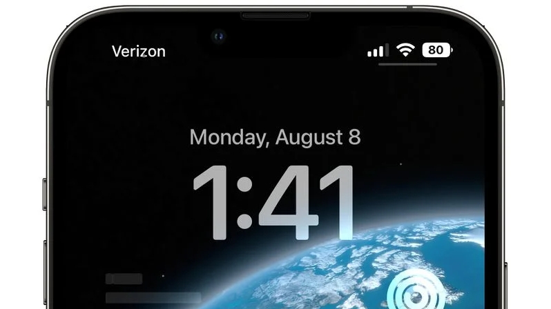 An image showing the battery percentage in the iOS 16 beta