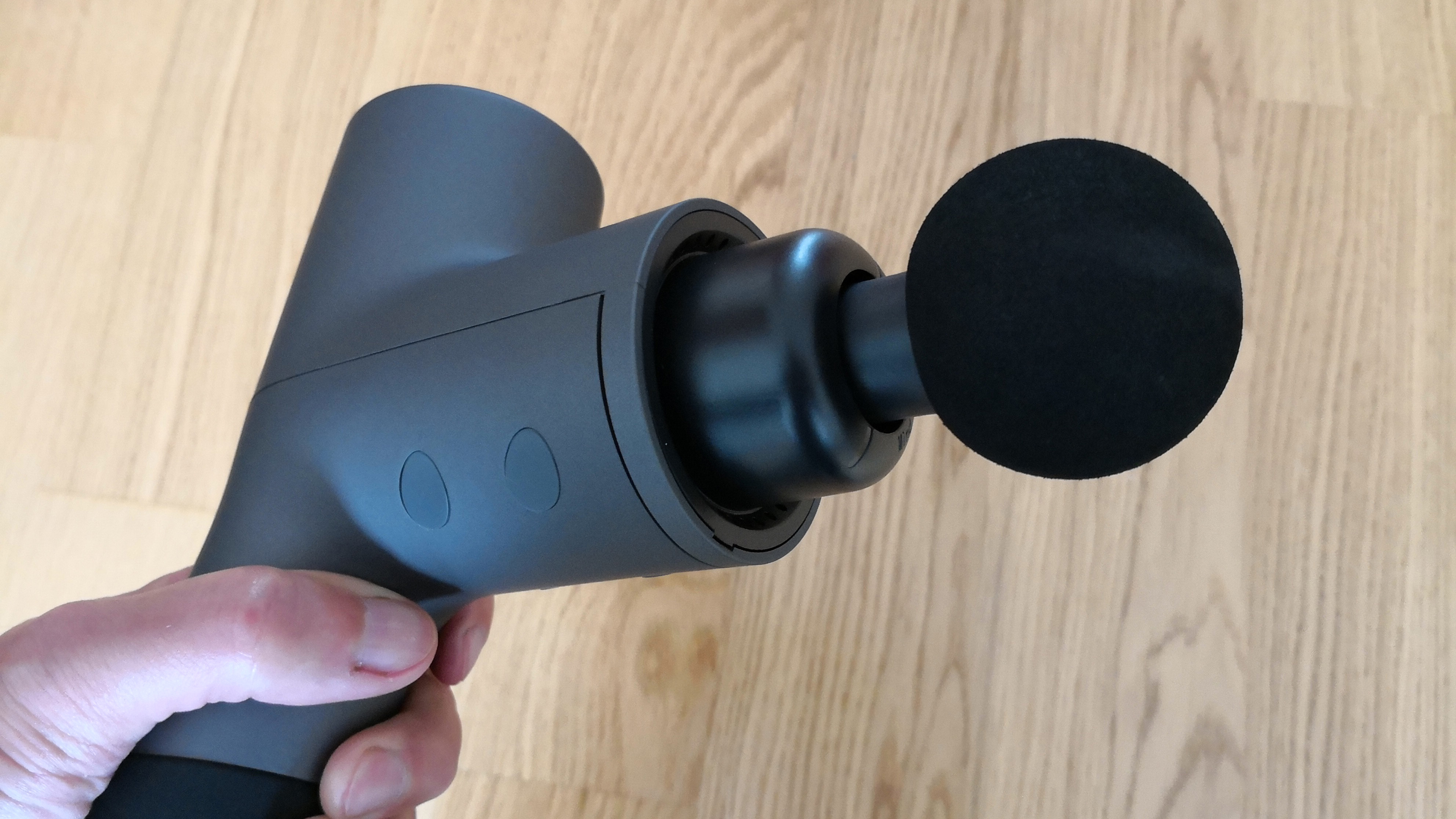 Shavron Vibration Massage Gun with round head attached
