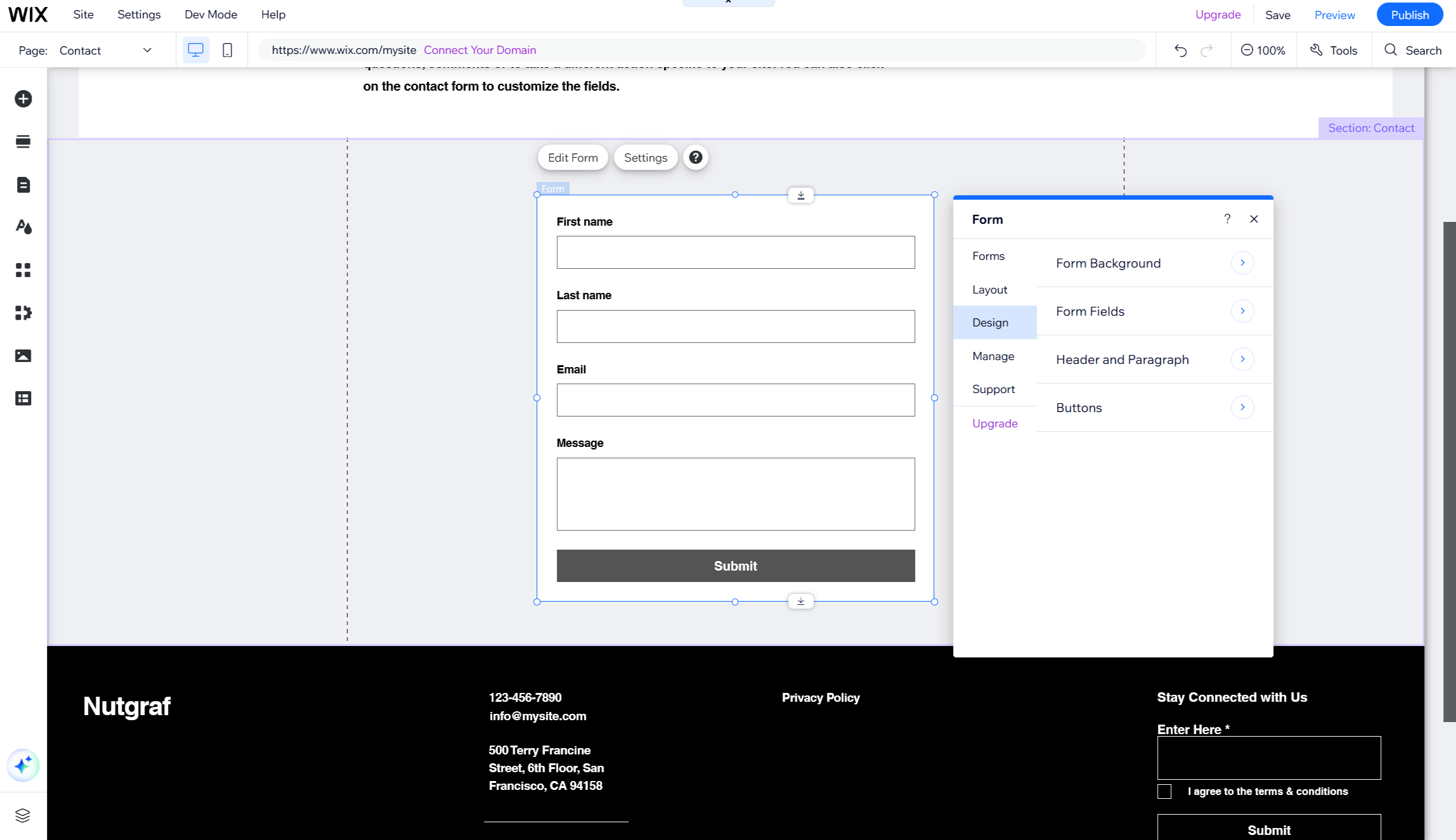 Wix forms design