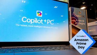 A Samsung Galaxy Book4 Edge laptop with Microsoft Copilot+ PC at a Best Buy store