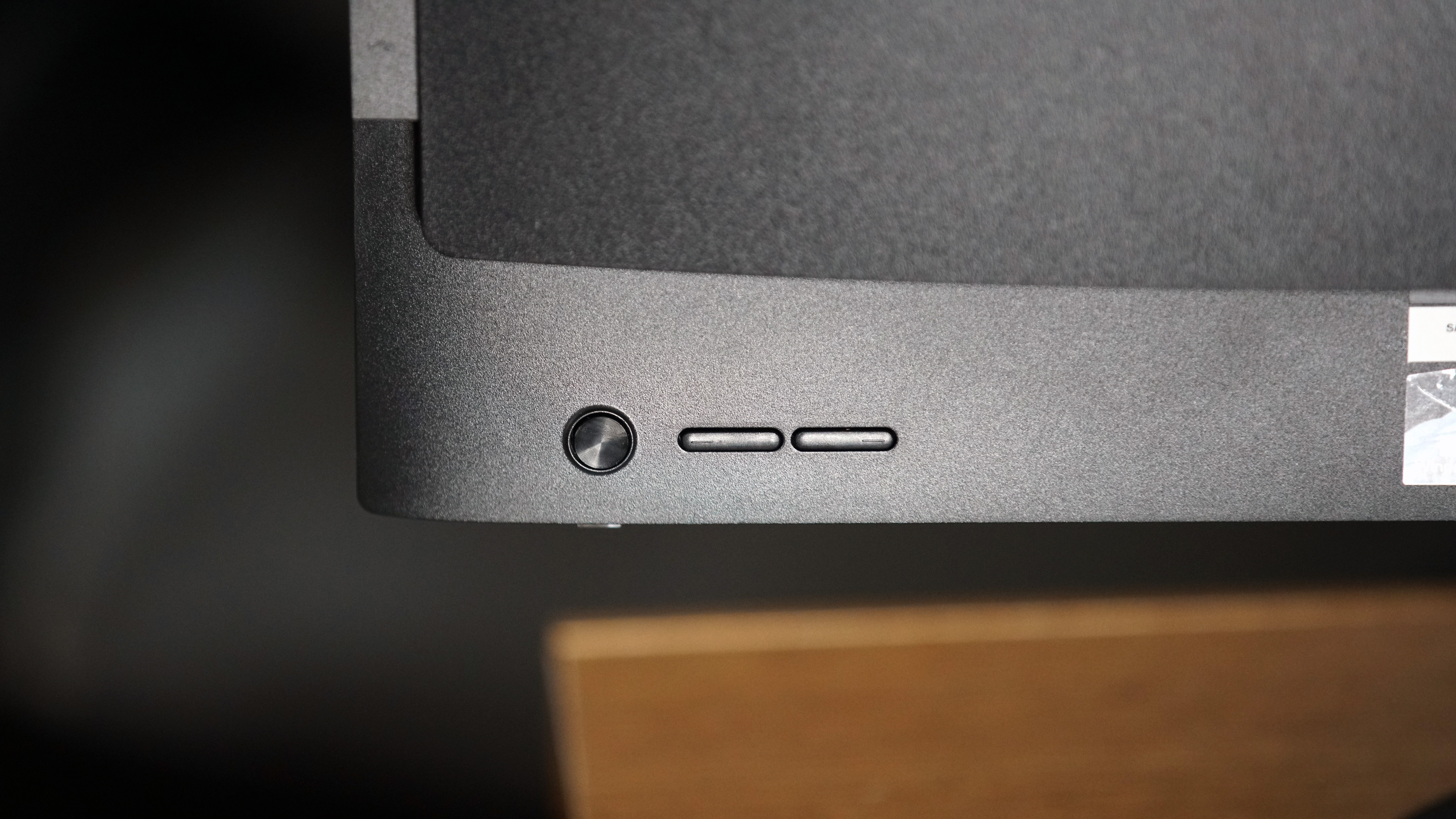 The power and volume controls on the MSI Pro AP242