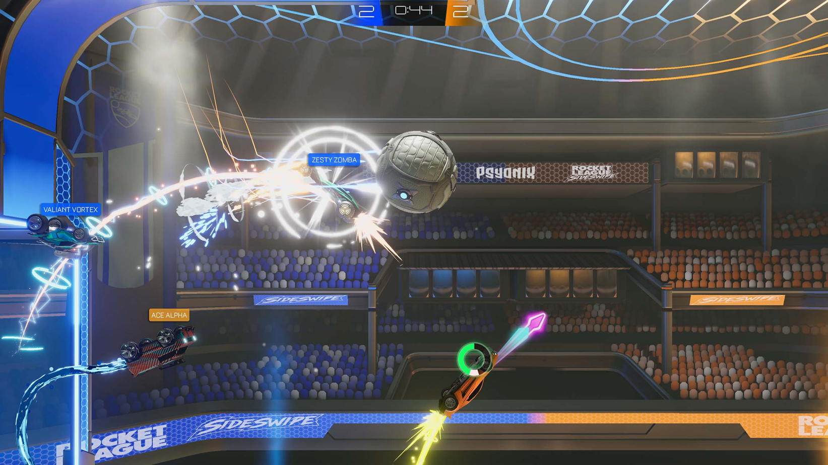 A screenshot showing Rocket League Sideswipe on Android