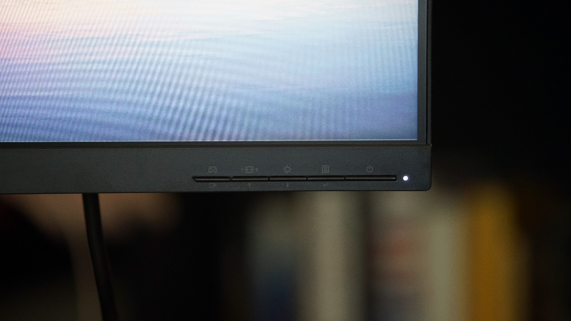 The controls for the Lenovo G25-10 gaming monitor