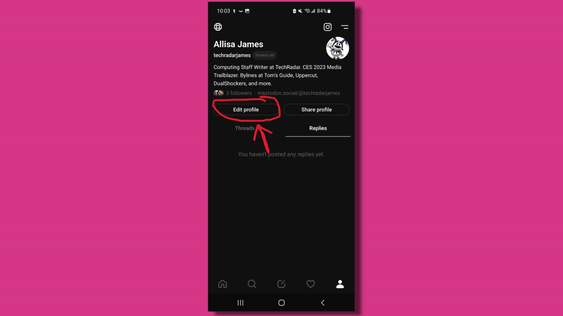 screenshot of mastodon or threads profile