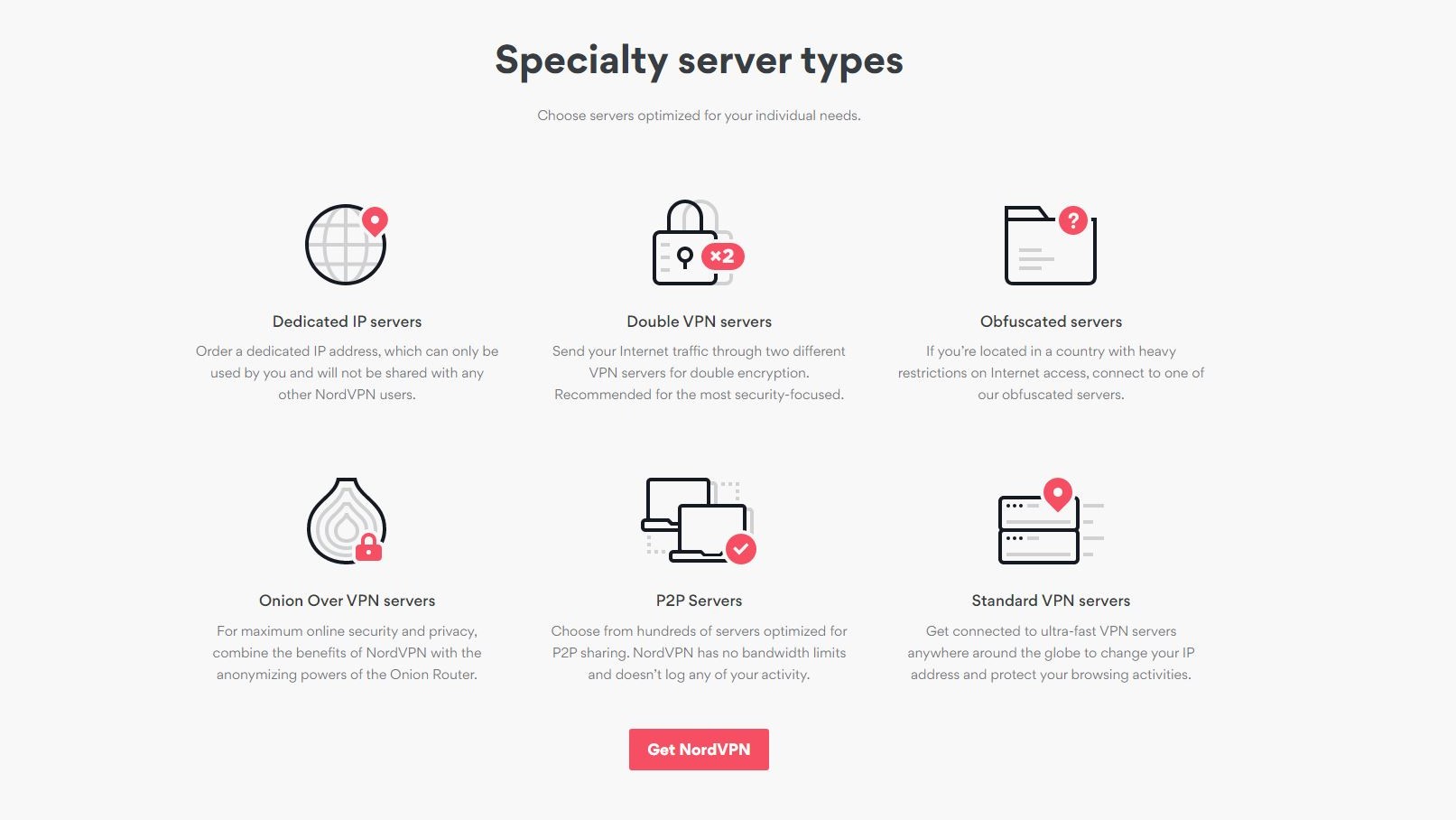 NordVPN Server Categories