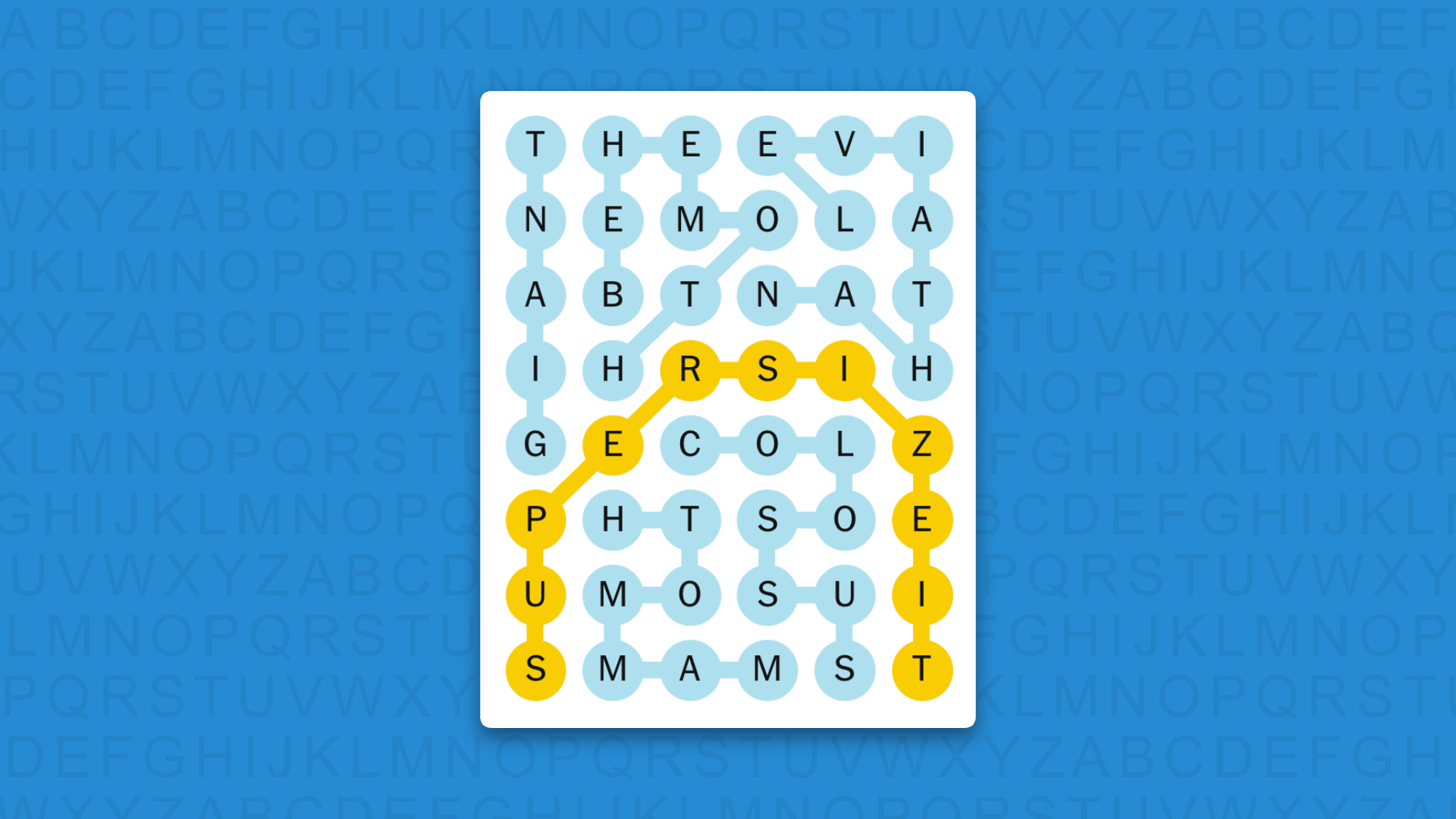 NYT Strands answers for game 868 on a blue background