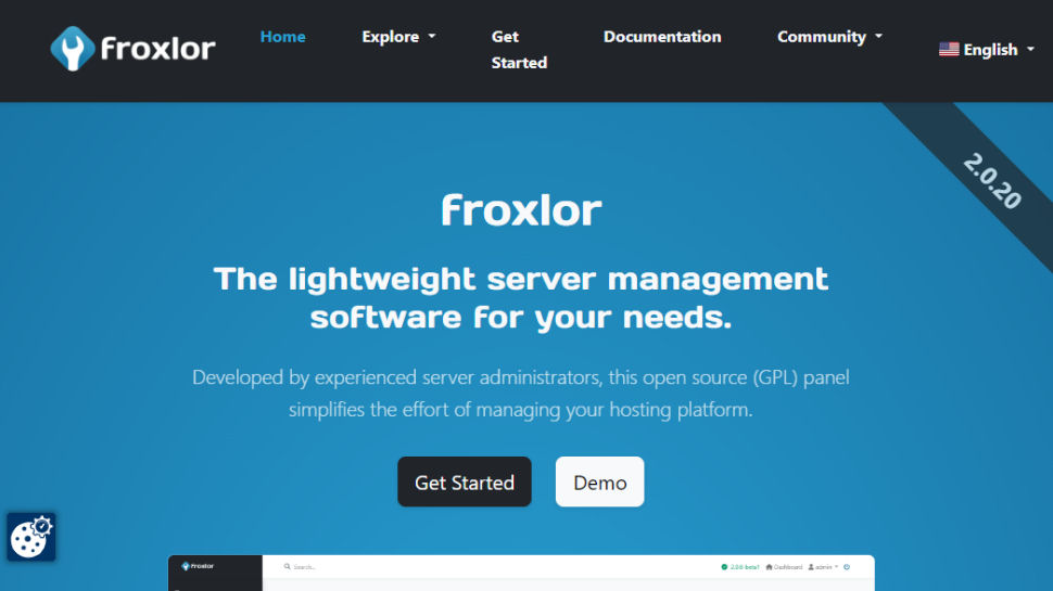 Website screenshot for Froxlor.
