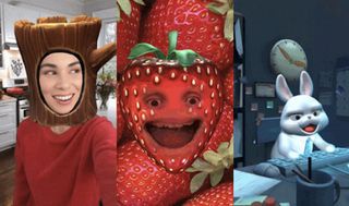 Google Meet's Loghead, strawberry, working bunny filters