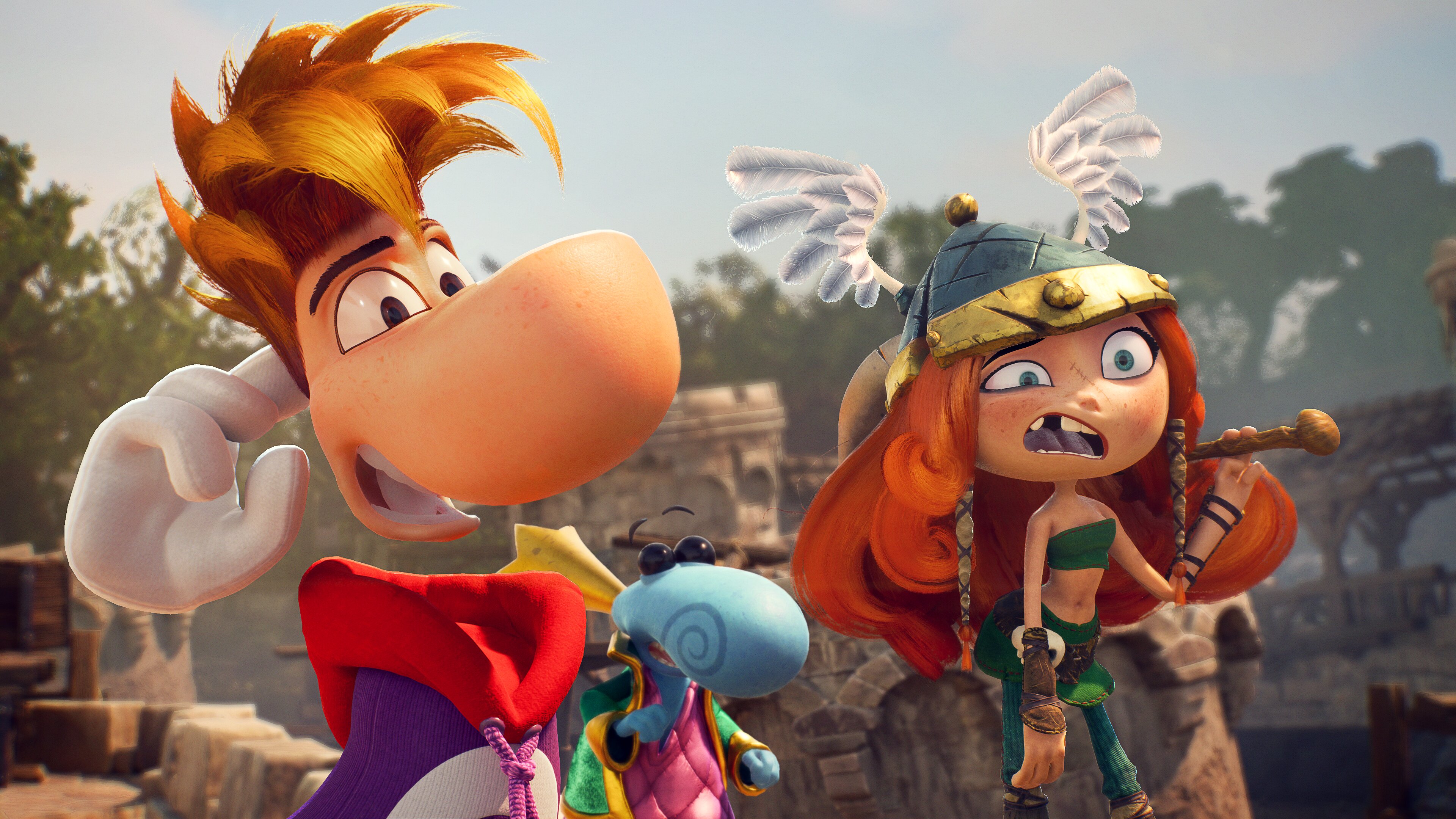 Profile shots of the main characters of Rayman Legends Retold.