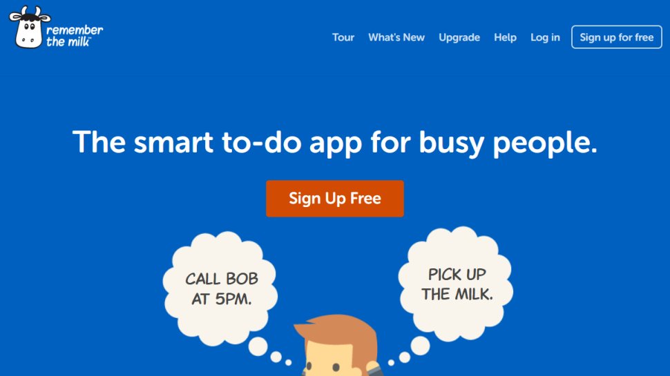 Remember the Milk website screenshot (January 2026).