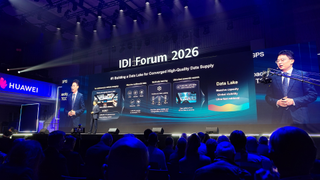 A slide on-screen during Huawei's IDI Forum 2026 presentation in Paris
