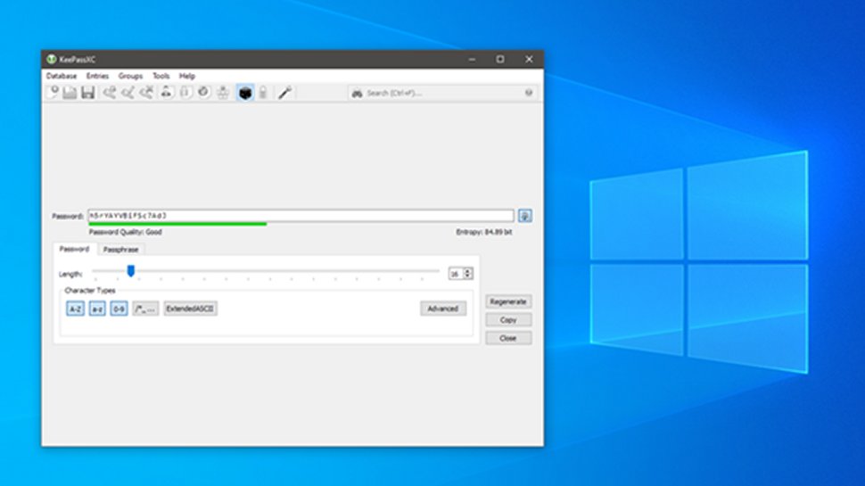 KeePassXC password generator.