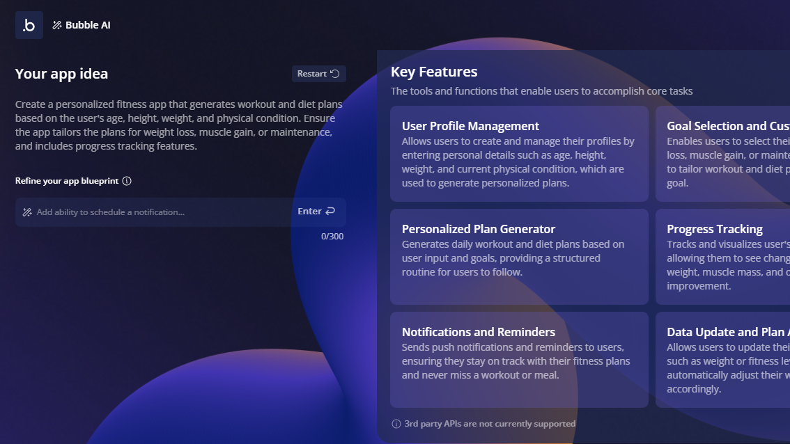 Bubble's AI app builder