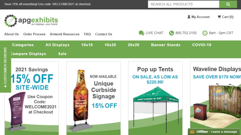 Website screenshot for APG Exhibits