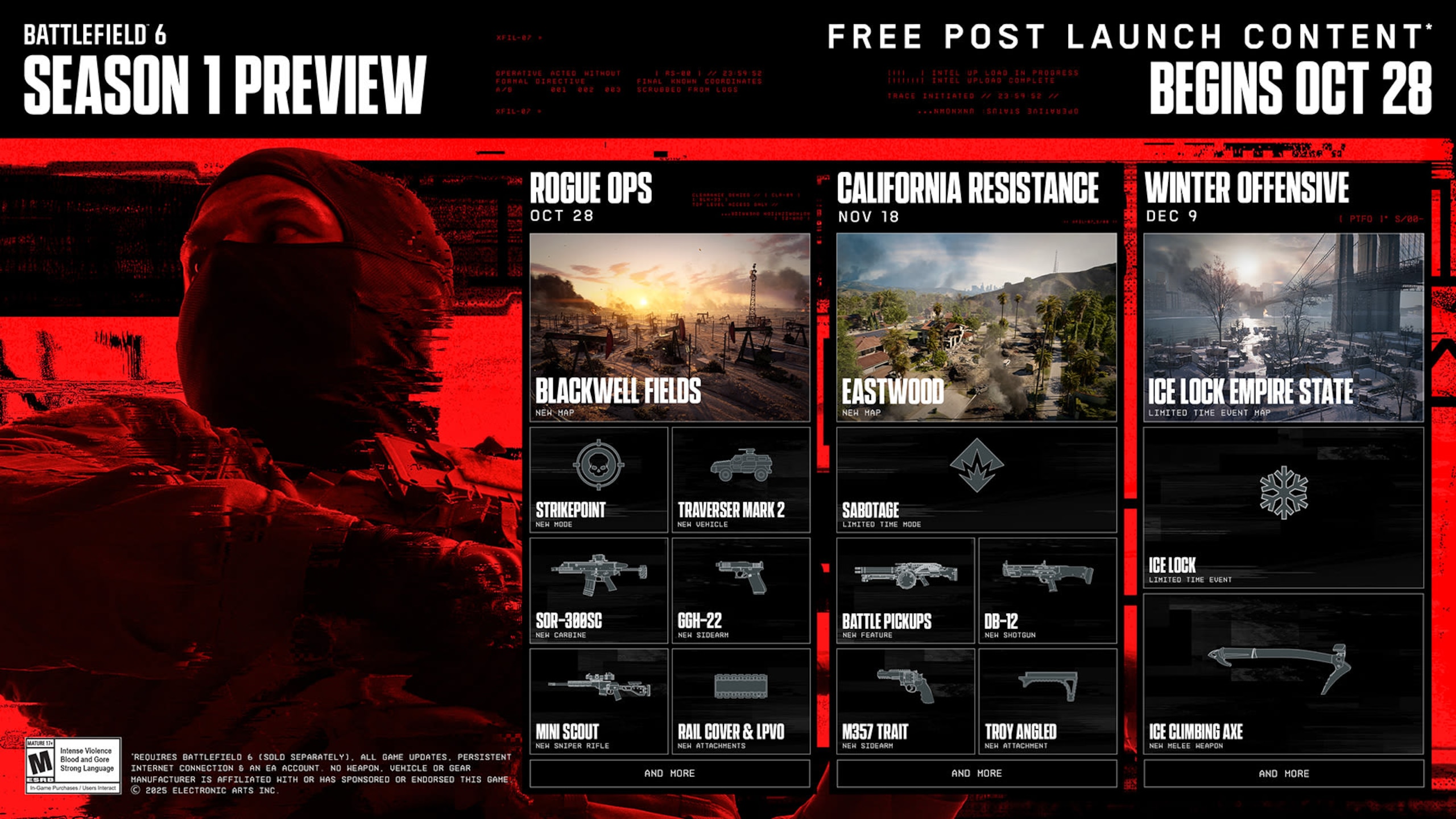 The Battlefield 6 Season 1 roadmap
