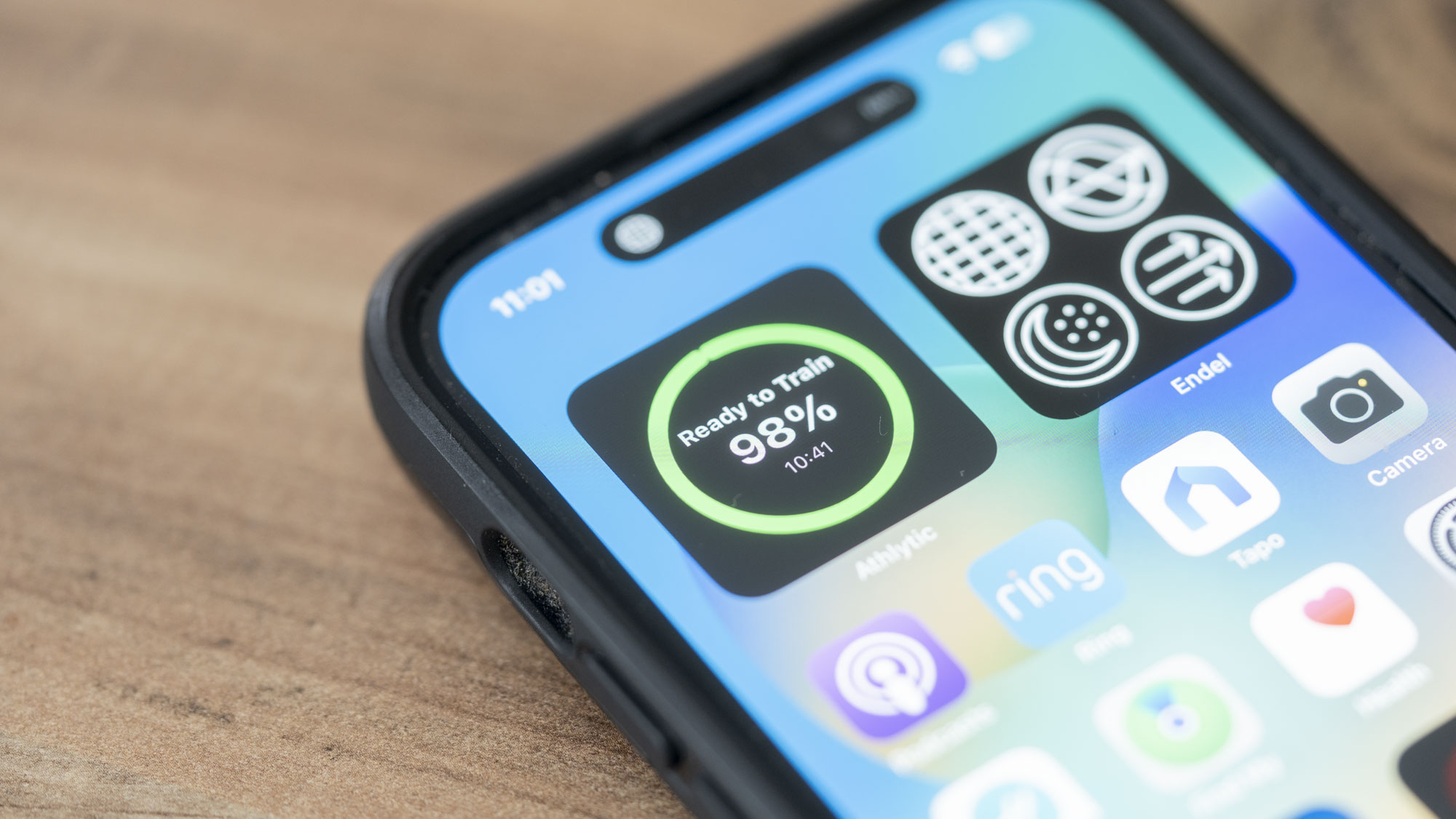 A close-up of one of the many Athlytic widgets that can be added to the iOS homescren