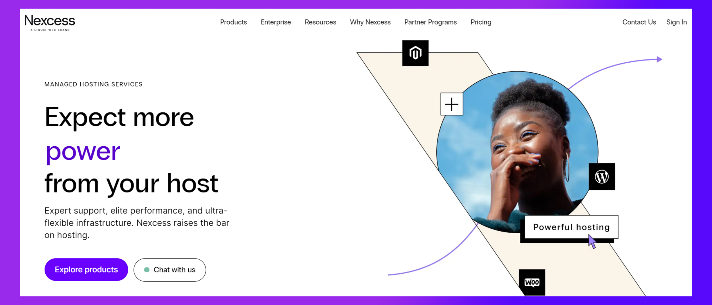 Nexcess homepage screenshot