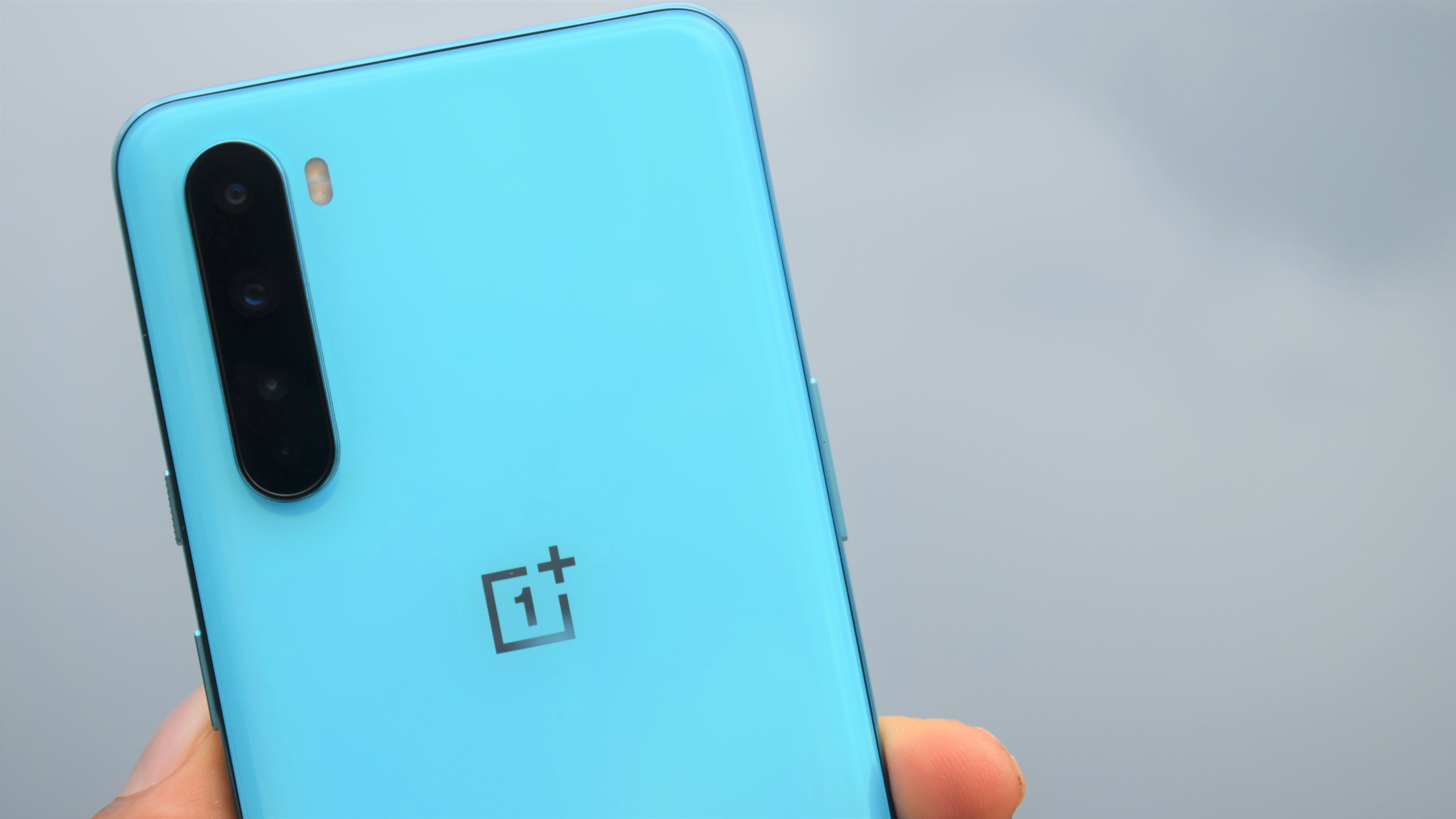 A close-up of the camera block on a OnePlus Nord