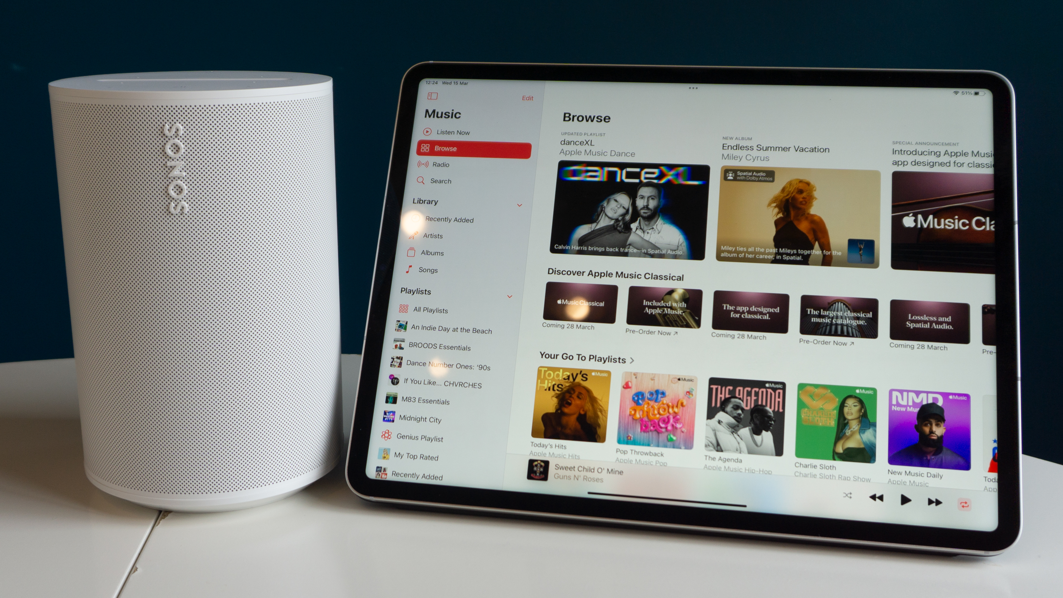 Sonos Era 100 on white table