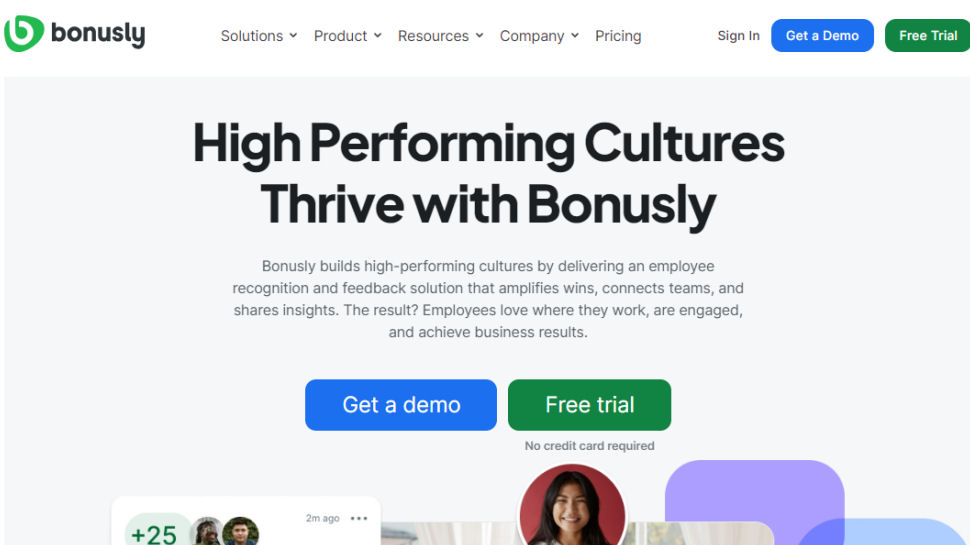 Bonusly website screenshot.