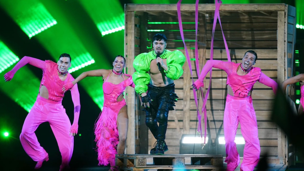 Eurovision 2023 runner-up K&amp;auml;&amp;auml;rij&amp;auml; performs "Cha Cha Cha" on stage during The Eurovision Song Contest 2023 Grand Final ahead of the 2024 edition of the event