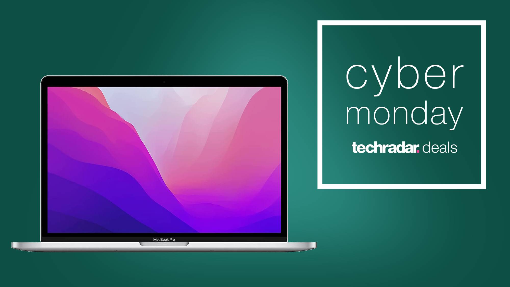a Apple MacBook Pro M2 against a teal background