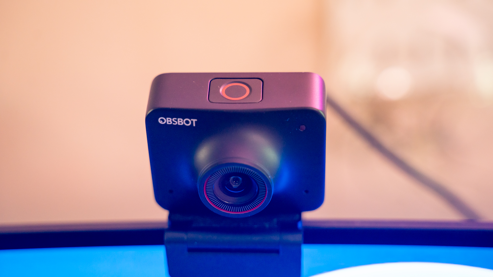 Obsbot Meet 4K mounted on a display