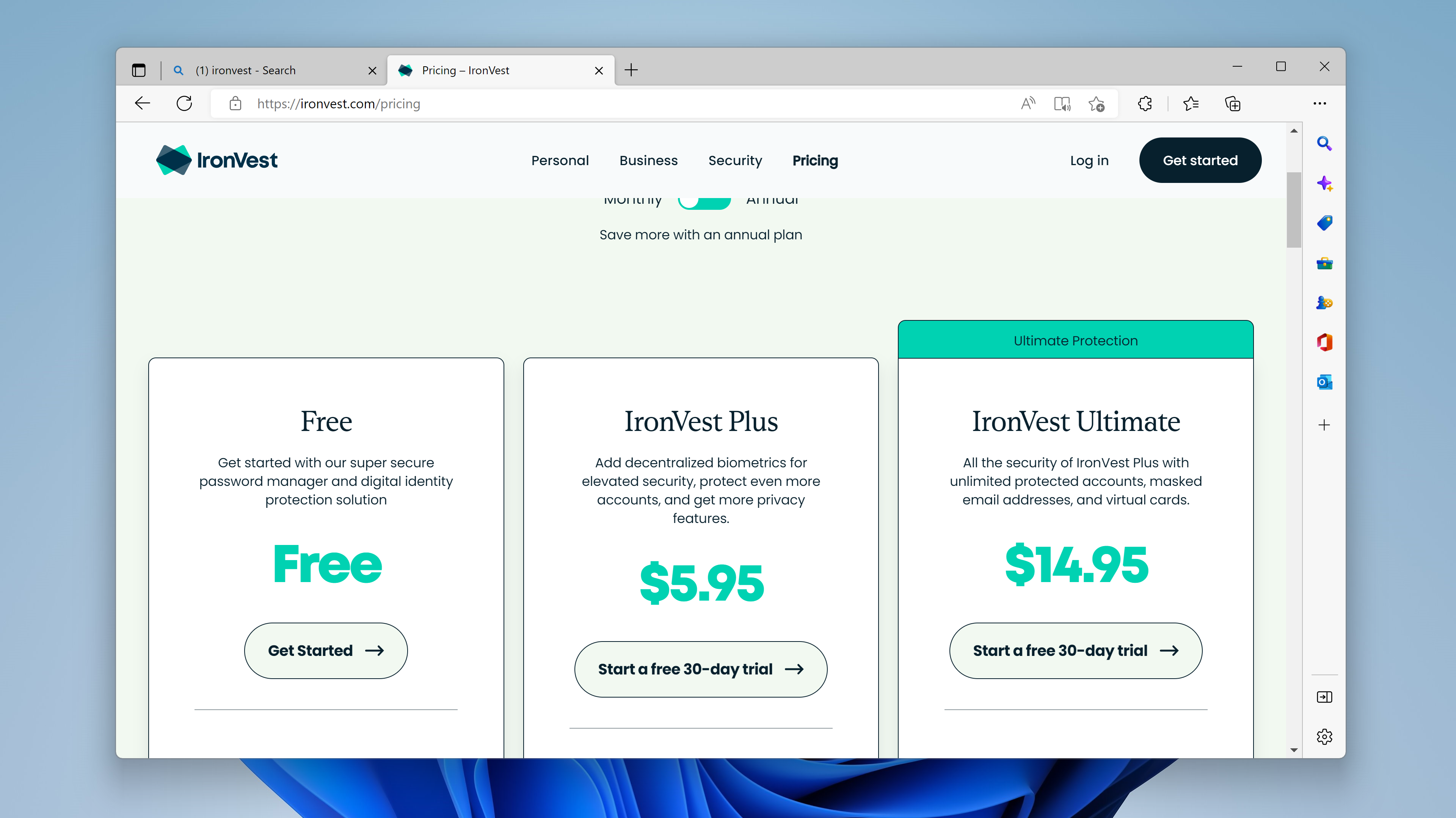 IronVest pricing