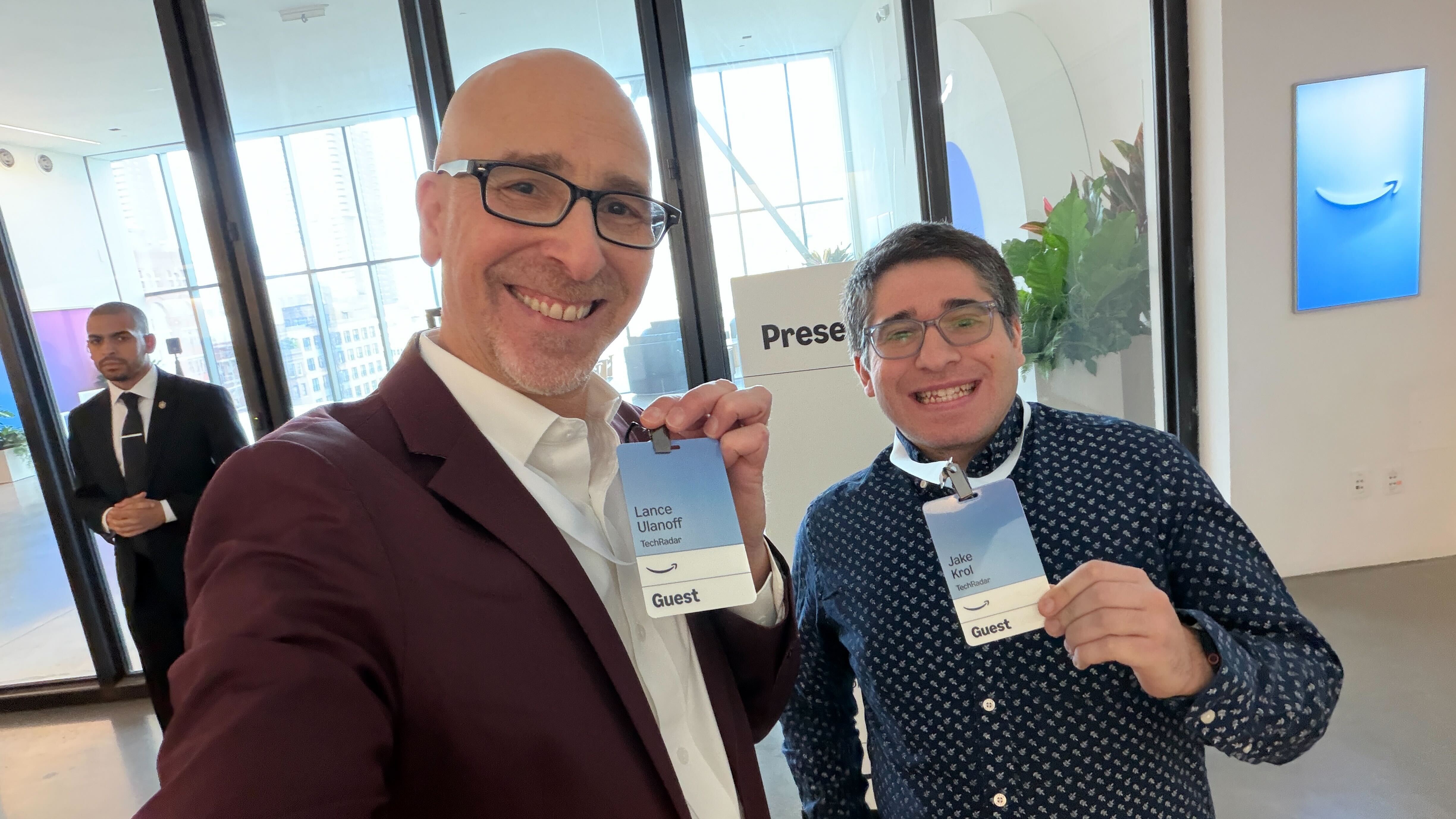 Lance Ulanoff and Jacob Krol at Amazon's 2025 hardware event