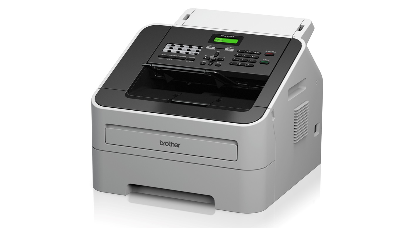 Brother fax machine on a white background