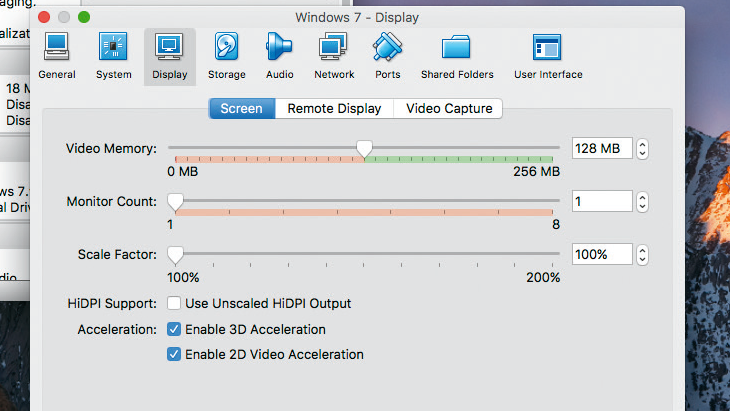 Make sure you put a check mark in the 2D and 3D acceleration boxes in VirtualBox&amp;rsquo;s Display preferences