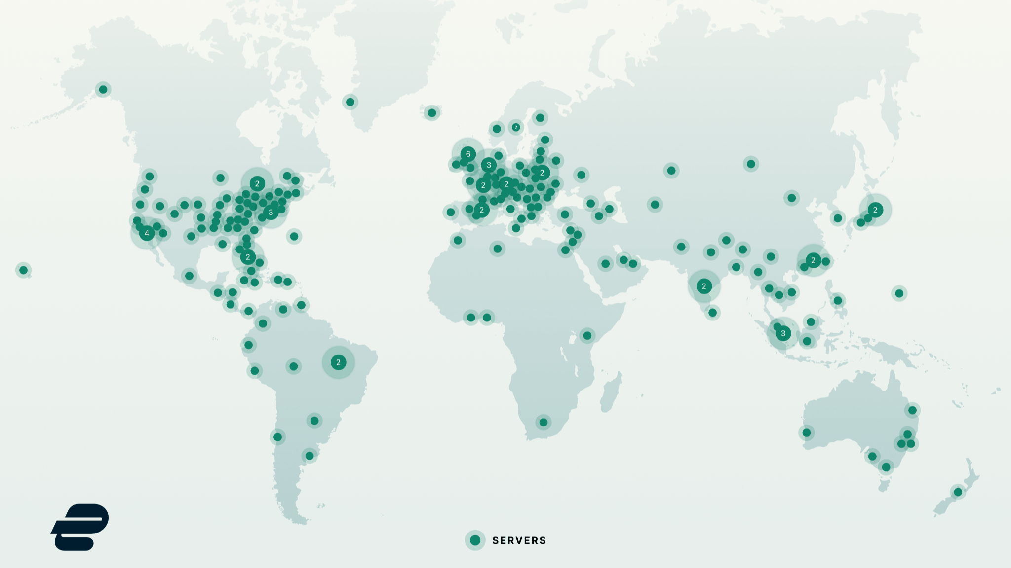 ExpressVPN's servers displayed in a world map