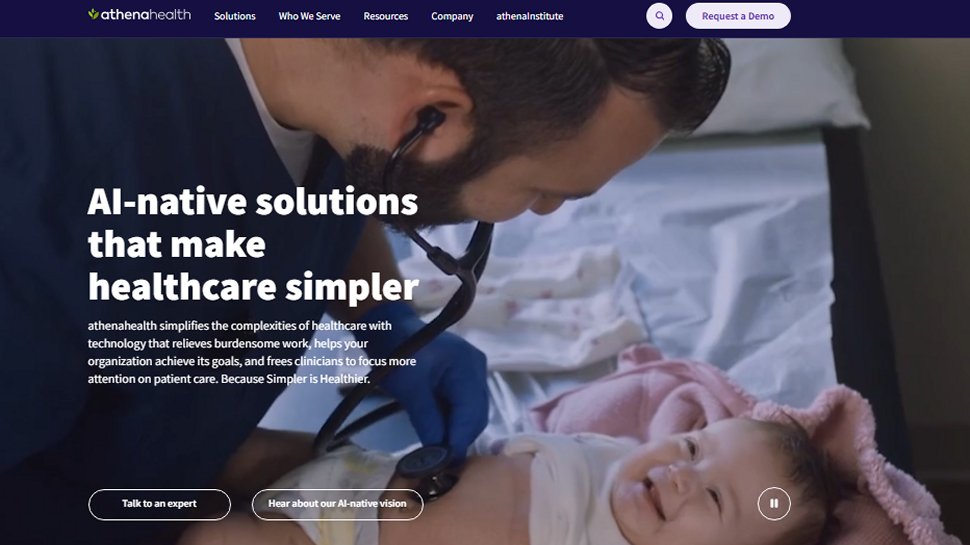 Website screenshot of athenahealth (March, 2026)