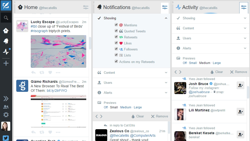 TweetDeck is an old favorite, and if you're looking for a Twitter dashboard to use in a web browser, it should be your first choice